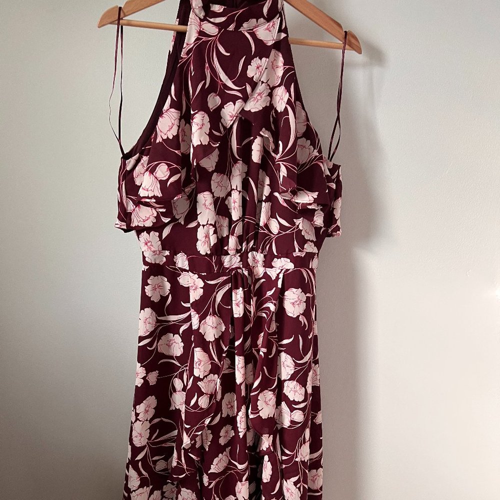 Lauren Conrad Runway Maxi Dress Burgundy/Flower